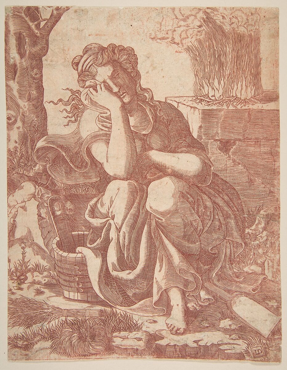 Psyche, Léon Davent (French, active 1540–56), Engraving 