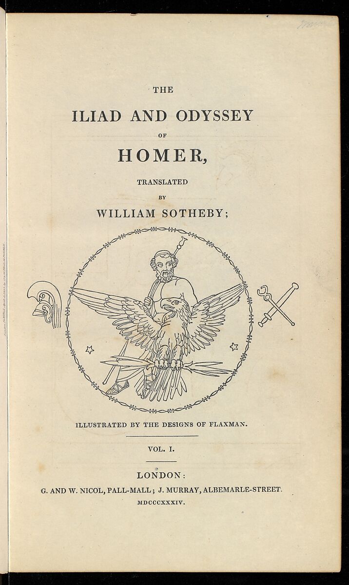 The Iliad and the Odyssey, After John Flaxman (British, York 1755–1826 London), Illustrations: line engraving
