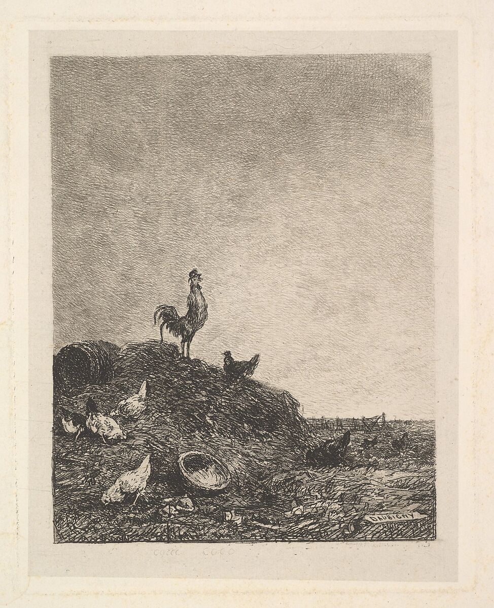 Dawn: The Cock's Crow, Charles-François Daubigny (French, Paris 1817–1878 Paris), Etching; between fifth and sixth states (Delteil) 