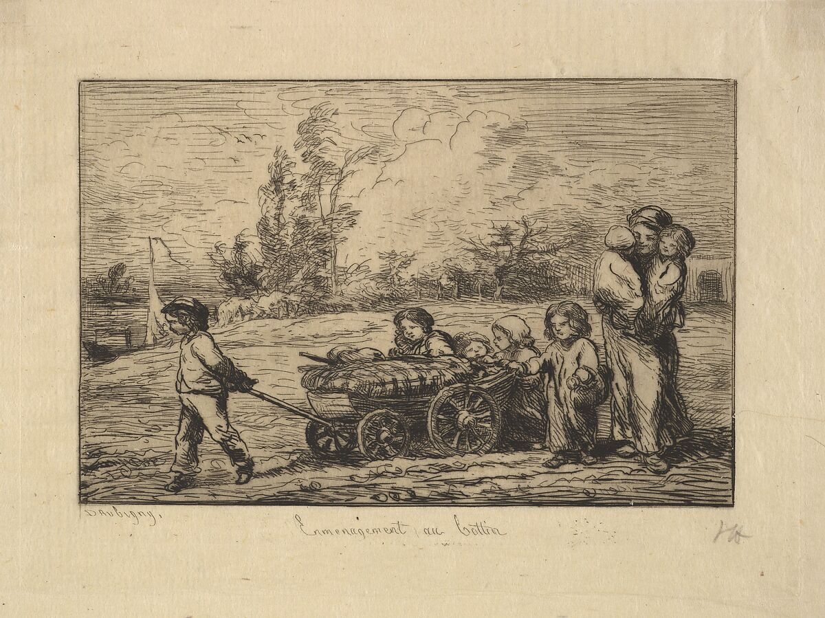 Moving into the Boat, Charles-François Daubigny (French, Paris 1817–1878 Paris), Etching; first state of three (Delteil) 