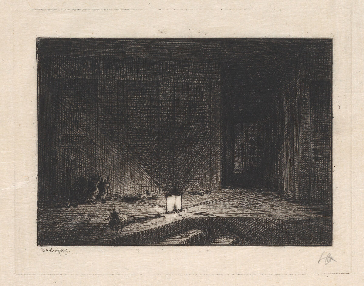 Interior of an Inn, Charles-François Daubigny (French, Paris 1817–1878 Paris), Etching; second state of three (Delteil)