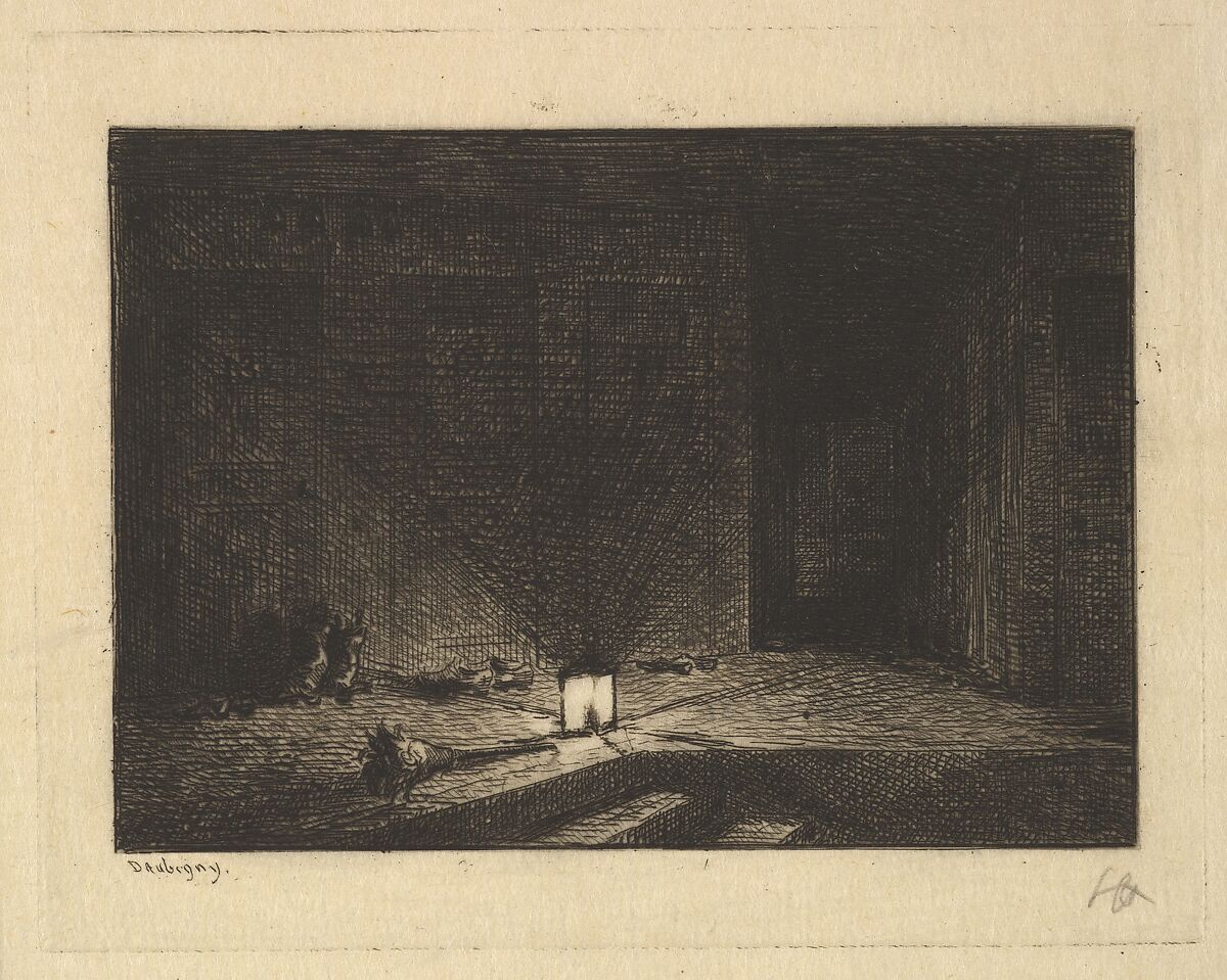 Interior of an Inn, Charles-François Daubigny (French, Paris 1817–1878 Paris), Etching; second state of three (Delteil) 