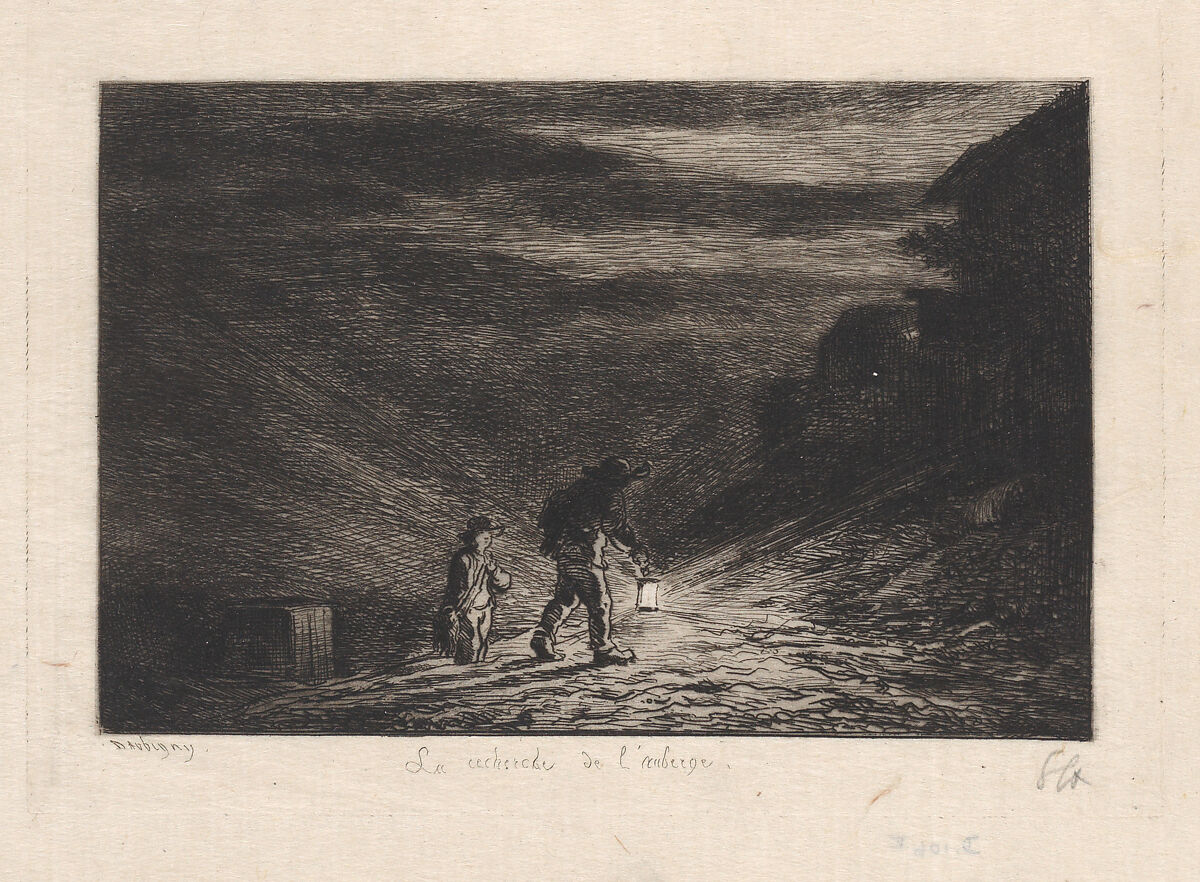 The Search for an Inn, Charles-François Daubigny (French, Paris 1817–1878 Paris), Etching; fifth state of seven (Delteil)
