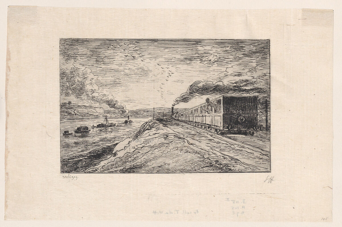The Departure, Charles-François Daubigny (French, Paris 1817–1878 Paris), Etching; second state of three (Delteil)
