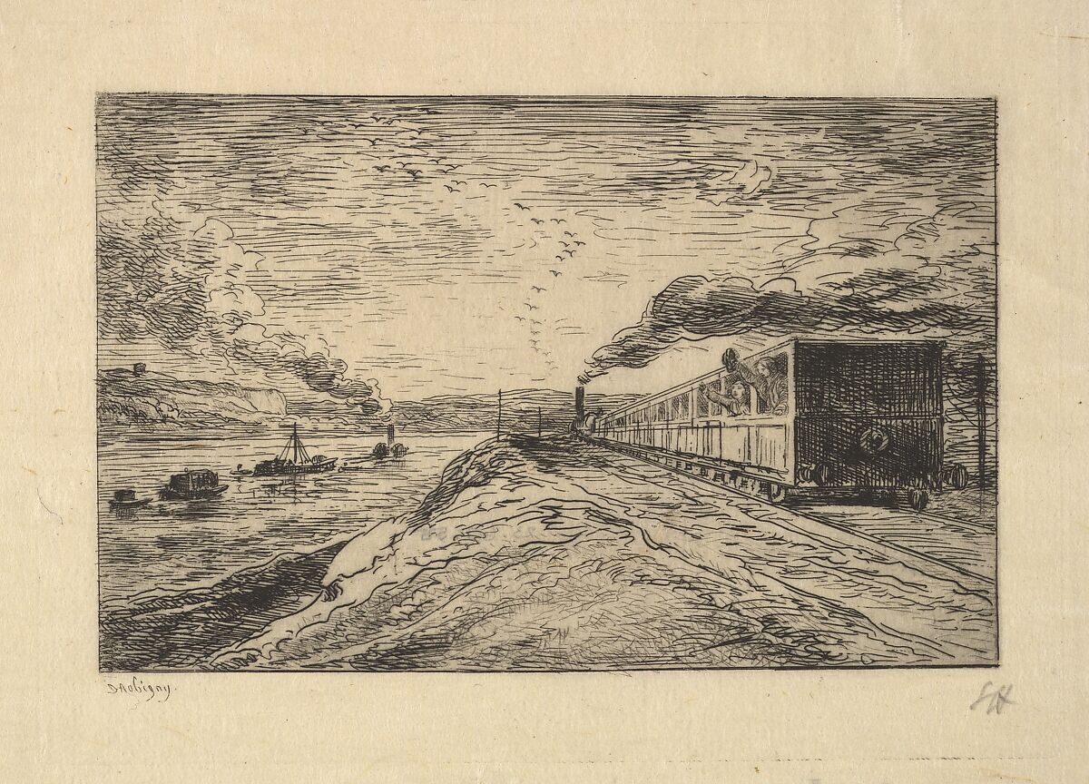 The Departure, Charles-François Daubigny (French, Paris 1817–1878 Paris), Etching; second state of three (Delteil) 