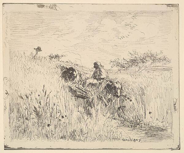 The Path in the Wheatfield (Sentier dans les Blés), Charles-François Daubigny (French, Paris 1817–1878 Paris), Cliché-verre (ed. 1921) 