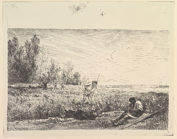 La Fenaison (Harvest), Charles-François Daubigny (French, Paris 1817–1878 Paris), Cliché-verre (ed. 1921) 