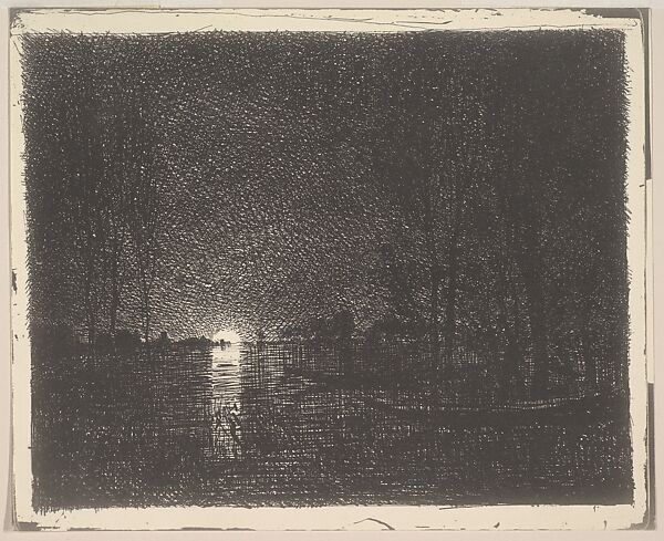 Night Time, Charles-François Daubigny (French, Paris 1817–1878 Paris), Cliché-verre (ed. 1921) 