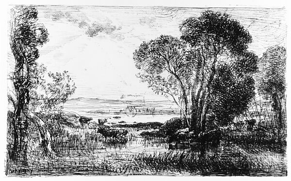 The Hydraulic Machine, Charles-François Daubigny (French, Paris 1817–1878 Paris), Cliché-verre (ed. 1921)