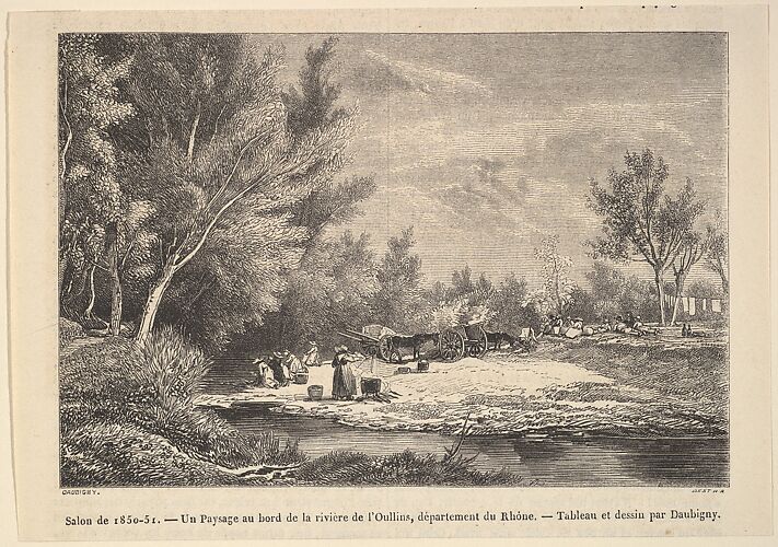 Salon de 1850-51. Landscape along the shores of the river Oullins
