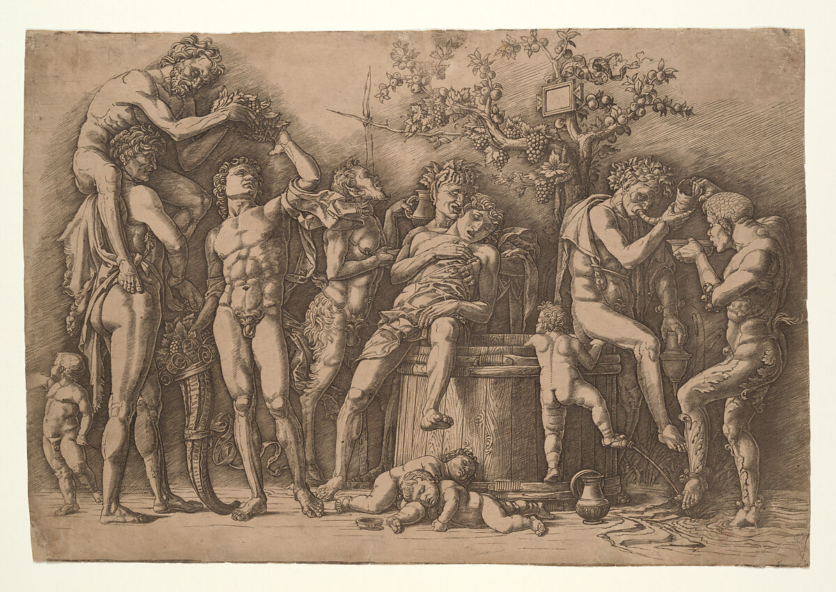 Bacchanal with a Wine Vat, Andrea Mantegna  Italian, Engraving and drypoint