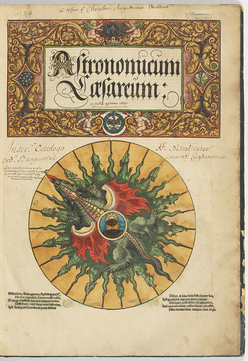 Astronomicum Caesareum, Michael Ostendorfer (German, (?) ca. 1490–1549 Regensburg), Hand-colored woodcuts 