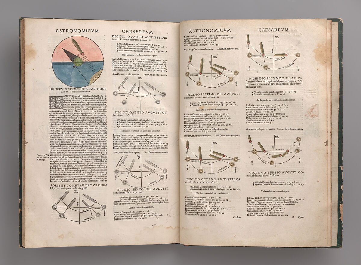 Astronomicum Caesareum, Michael Ostendorfer (German, (?) ca. 1490–1549 Regensburg), Hand-colored woodcuts