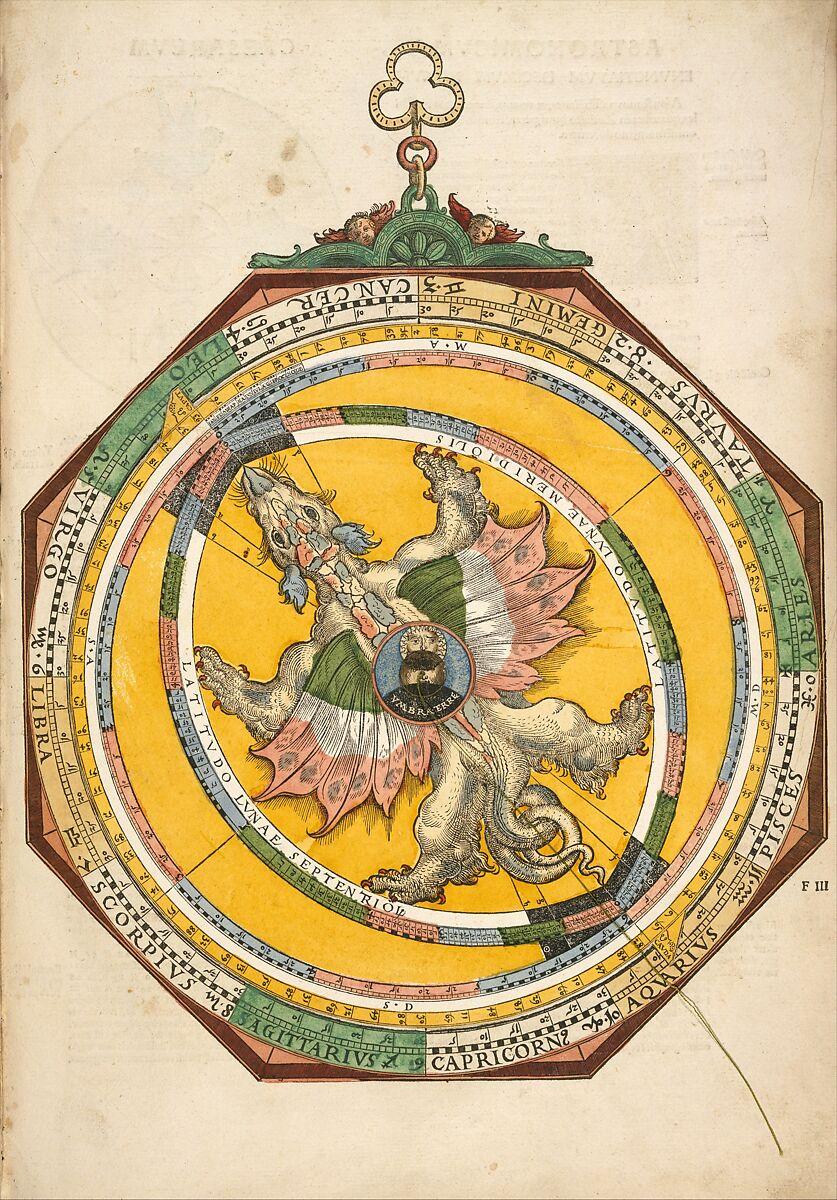 Astronomicum Caesareum, Michael Ostendorfer (German, (?) ca. 1490–1549 Regensburg), Hand-colored woodcuts