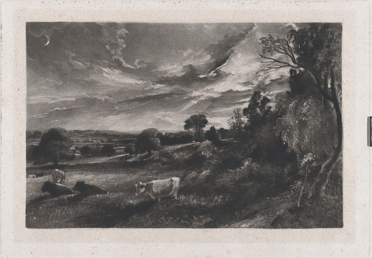 Summer Evening, David Lucas (British, Geddington Chase, Northamptonshire 1802–1881 London), Mezzotint; proof before published state 