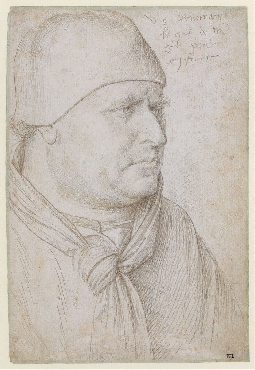Portrait of Alain de Coëtivy (1407–1474), Jean Fouquet (French, Tours ca. 1425–ca. 1478 Tours), Metalpoint, black chalk on white prepared paper