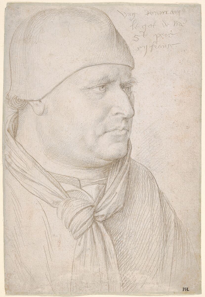 Portrait of Alain de Coëtivy (1407–1474), Jean Fouquet (French, Tours ca. 1425–ca. 1478 Tours), Metalpoint, black chalk on white prepared paper 