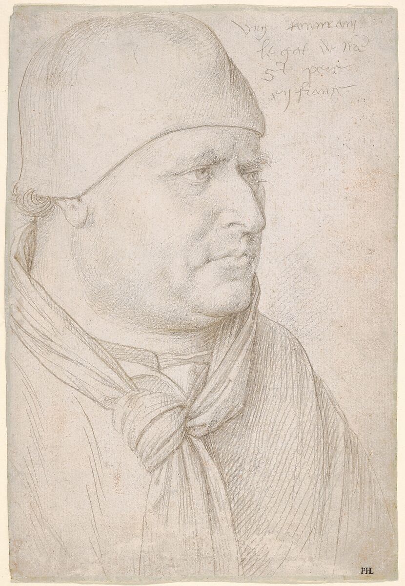 Portrait of Alain de Coëtivy (1407–1474), Jean Fouquet  French, Metalpoint, black chalk on white prepared paper