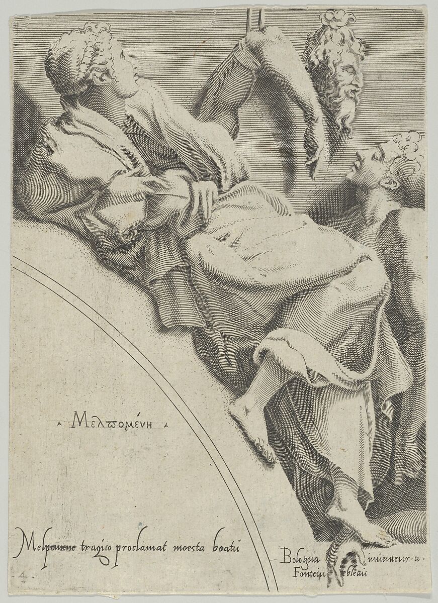 Melpomene, Anonymous, French-Italian, 17th century, Engraving 