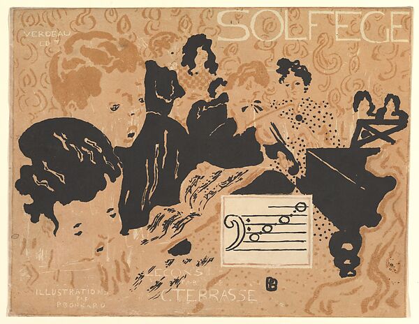 Preliminary cover design for "Petit Solfège illustré", Pierre Bonnard (French, Fontenay-aux-Roses 1867–1947 Le Cannet), Lithograph 