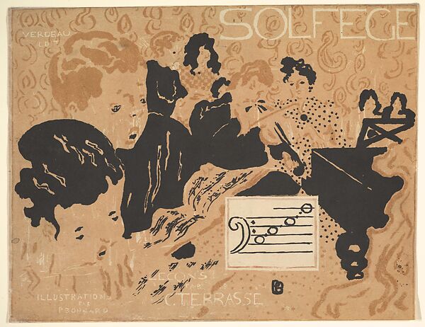 Preliminary cover design for "Petit Solfège illustré", Pierre Bonnard (French, Fontenay-aux-Roses 1867–1947 Le Cannet), Lithograph