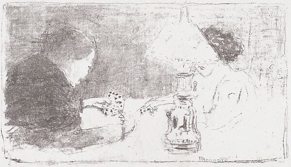 The Card Game by Lamplight, Pierre Bonnard (French, Fontenay-aux-Roses 1867–1947 Le Cannet), Lithograph