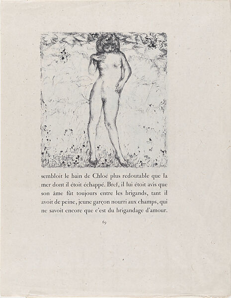 Chloe Bathing, from "Daphnis and Chloe" by Longus, Pierre Bonnard (French, Fontenay-aux-Roses 1867–1947 Le Cannet), Lithograph; proof