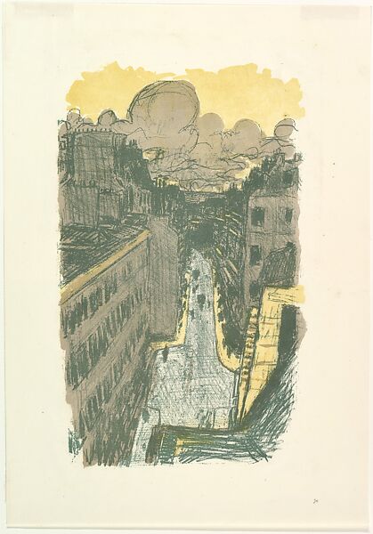 Street Seen from Above, from the series "Some Aspects of Parisian Life", Pierre Bonnard (French, Fontenay-aux-Roses 1867–1947 Le Cannet), Lithograph 