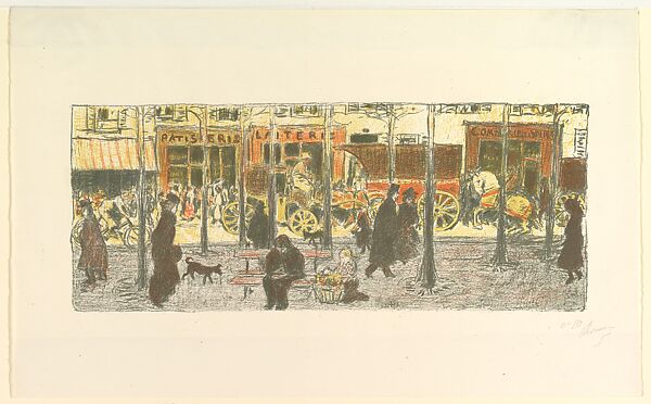 Boulevard, from the series "Some Aspects of Parisian Life", Pierre Bonnard (French, Fontenay-aux-Roses 1867–1947 Le Cannet), Lithograph in four colors on cream wove paper 