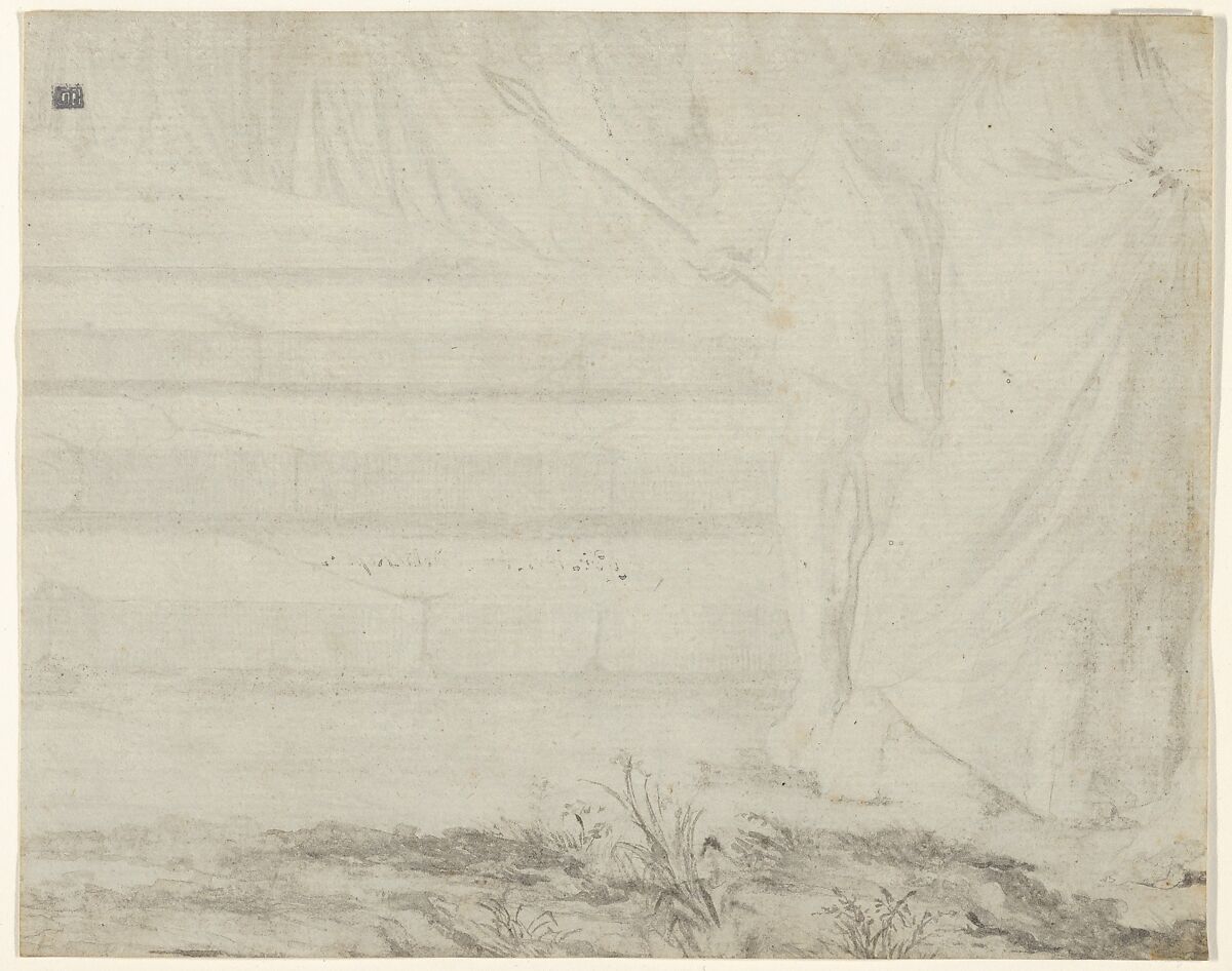 Hannibal Before the Senate in Carthage, Etienne Pierre Adrien Gois (French, Paris 1731–1823 Paris), Pen and black ink, gray wash, heightened with white; verso: point of brush and gray wash