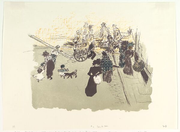 Street Corner, from the series "Some Aspects of Parisian Life", Pierre Bonnard (French, Fontenay-aux-Roses 1867–1947 Le Cannet), Lithograph in four colors on cream wove paper 