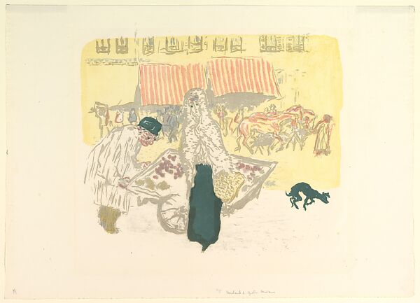 The Pushcart, from the series "Some Aspects of Parisian Life", Pierre Bonnard  French, Lithograph in five colors on cream wove paper