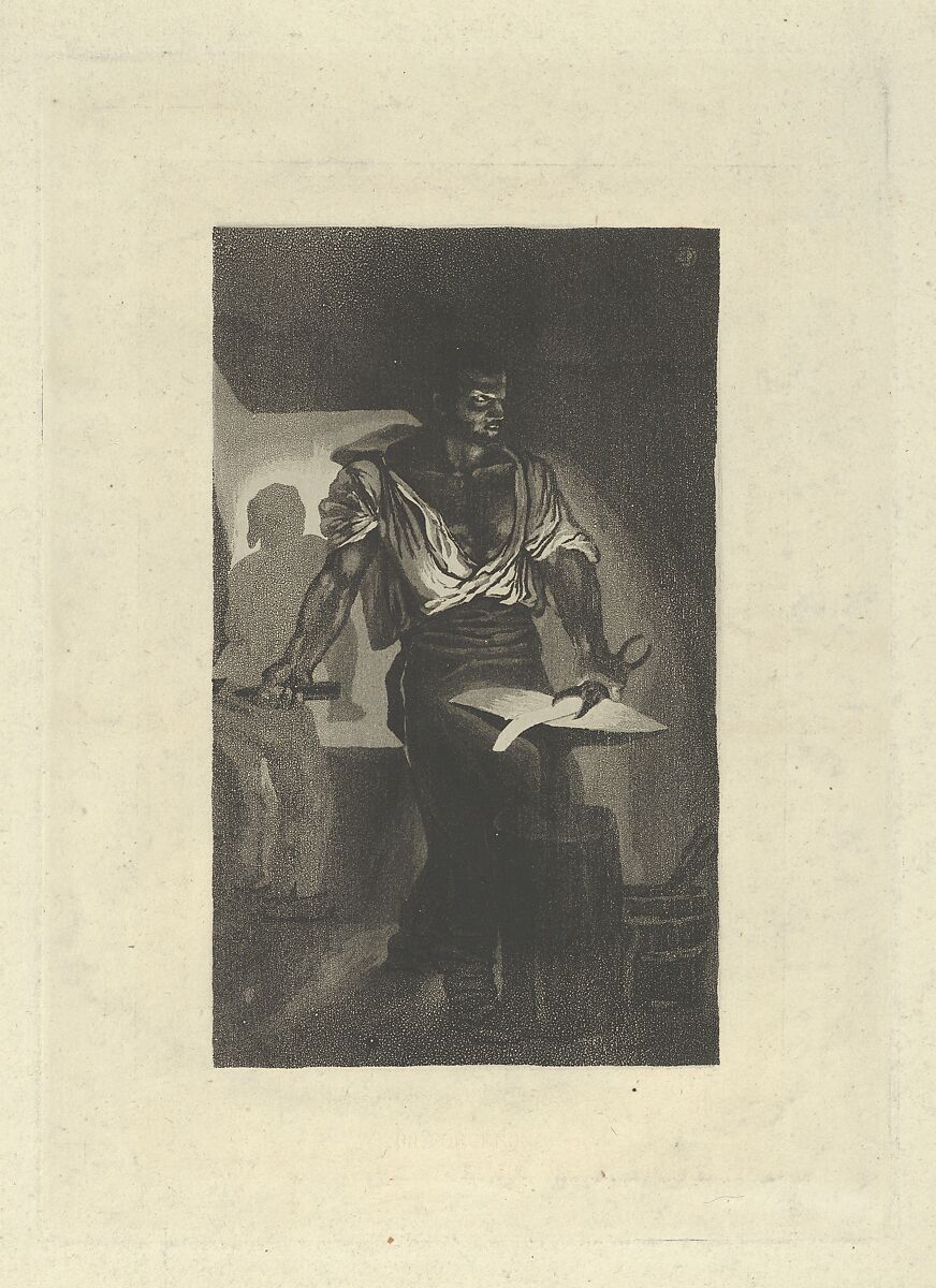 A Blacksmith, Eugène Delacroix (French, Charenton-Saint-Maurice 1798–1863 Paris), Aquatint, drypoint; between third and fourth state of six 