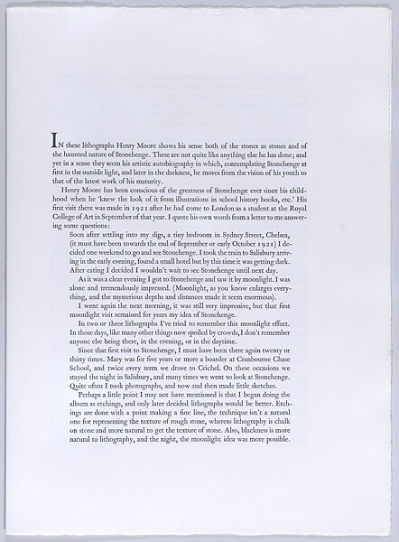 Stonehenge Title Page, Henry Moore (British, Castleford 1898–1986 Much Hadham), Etching and aquatint