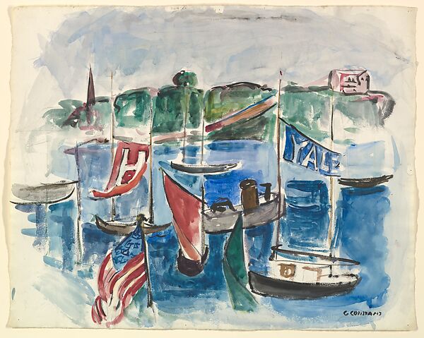 Yale-Harvard Race, George Constant (American (born Greece), Arahova 1892–1978 New York), Watercolor 