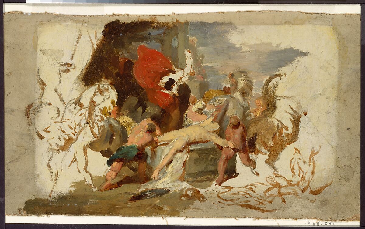 The Martyrdom of Saint Hippolytus, François Joseph Heim (French, Belfort 1787–1865 Paris), Oil paint, over black chalk on fine canvas, varnished