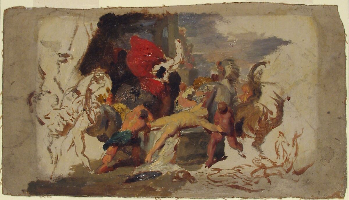 The Martyrdom of Saint Hippolytus, François Joseph Heim (French, Belfort 1787–1865 Paris), Oil paint, over black chalk on fine canvas, varnished