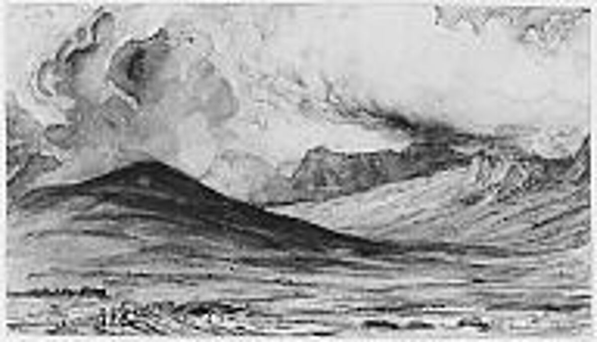 Mountains of Auvergne, Paul Huet (French, Paris 1803–1869 Paris), Watercolor with pen and brown ink