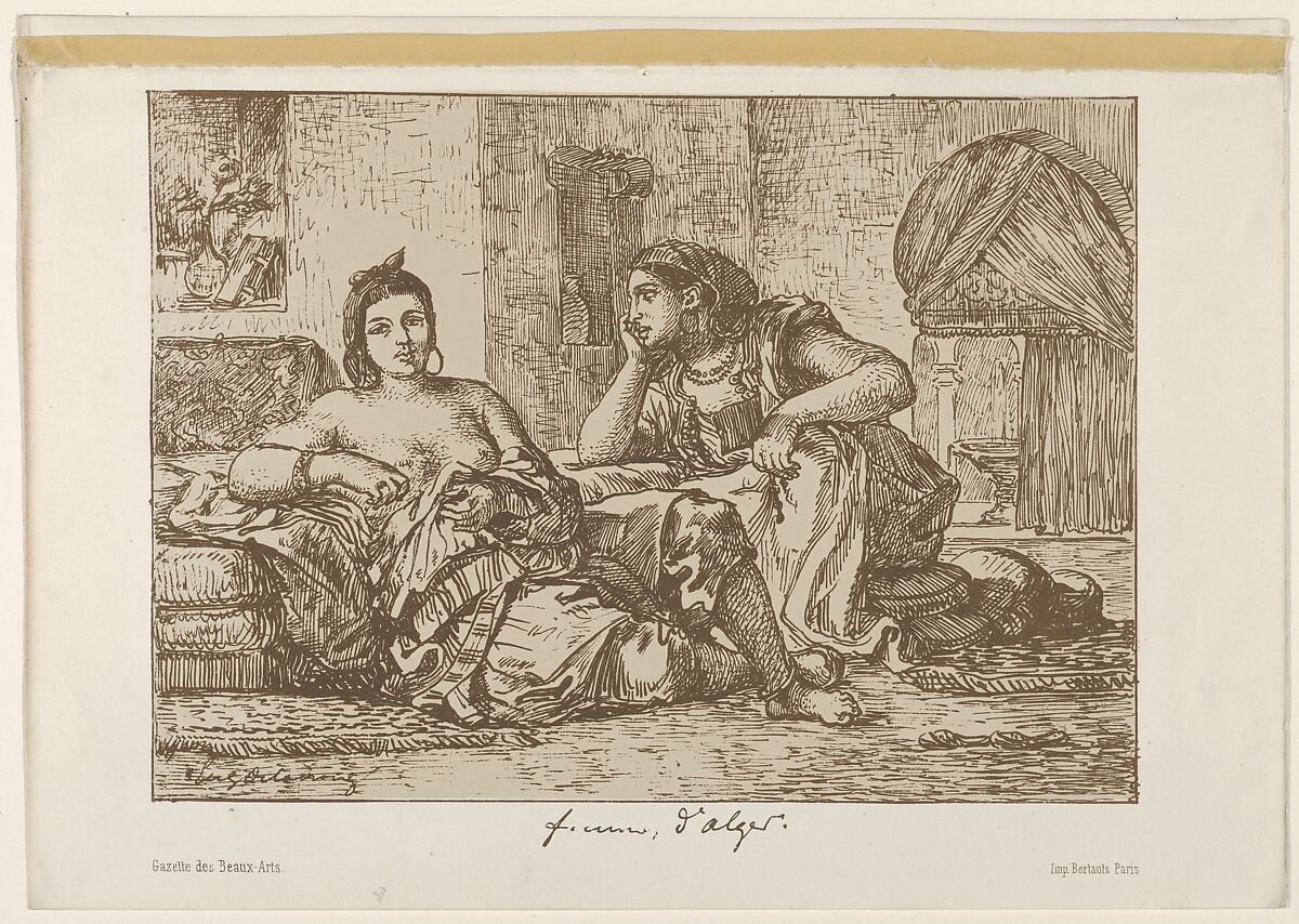 Women of Algiers, Eugène Delacroix (French, Charenton-Saint-Maurice 1798–1863 Paris), Lithograph; second state of two 