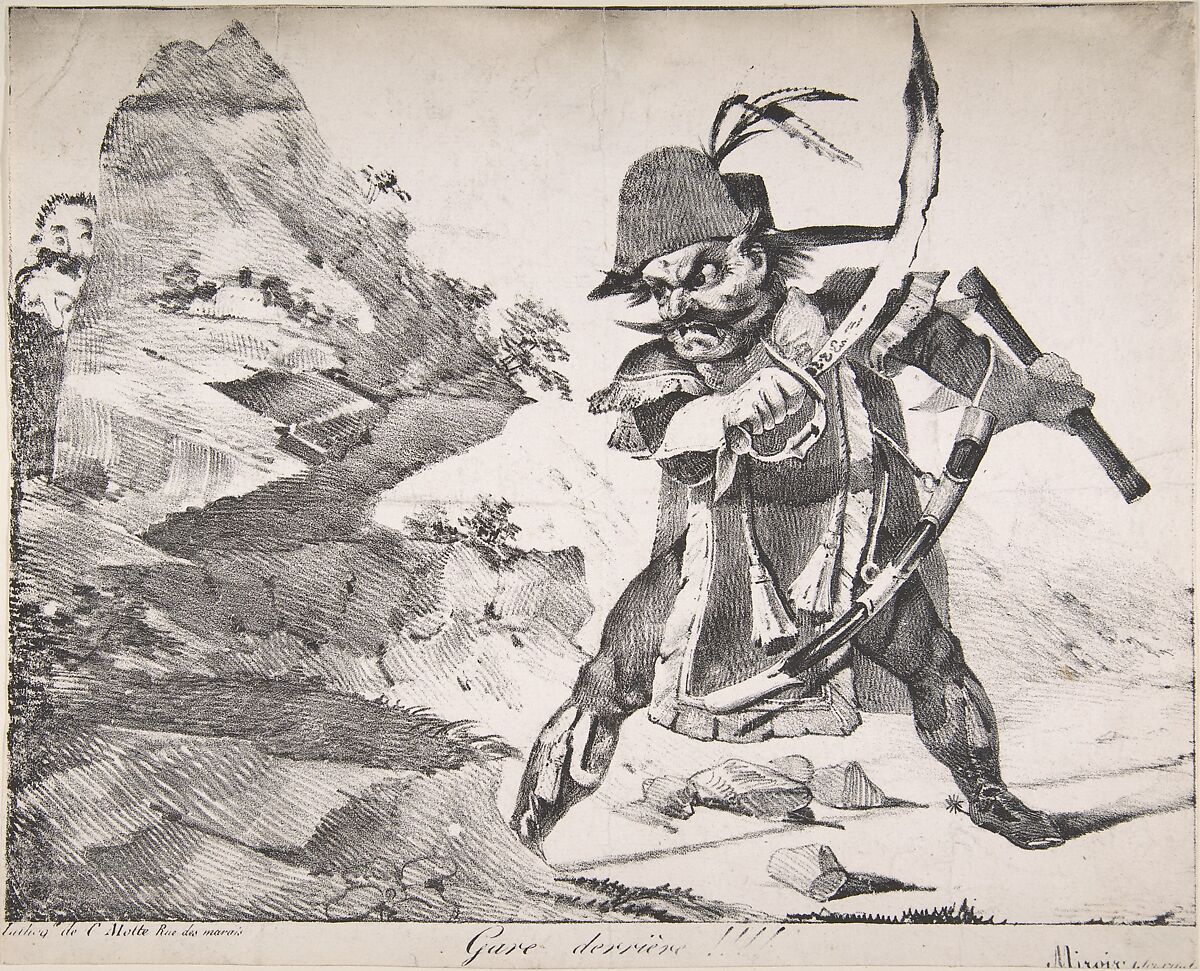 Watch Your Rear ! ! ! !, Eugène Delacroix (French, Charenton-Saint-Maurice 1798–1863 Paris), Lithograph; only state 