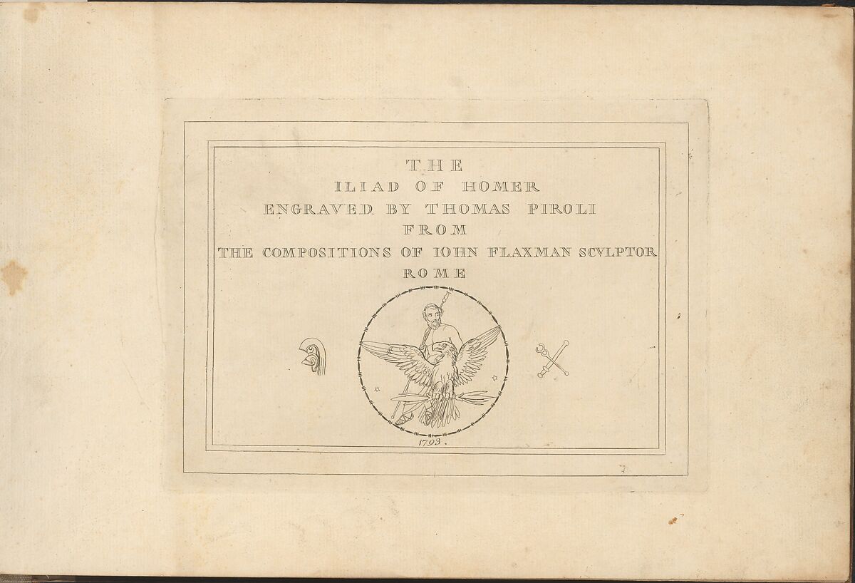 The Iliad and Odyssey of Homer, Engraved From the Compositions of John Flaxman, Sculptor, Rome, John Flaxman  British, Illustrations: line engraving