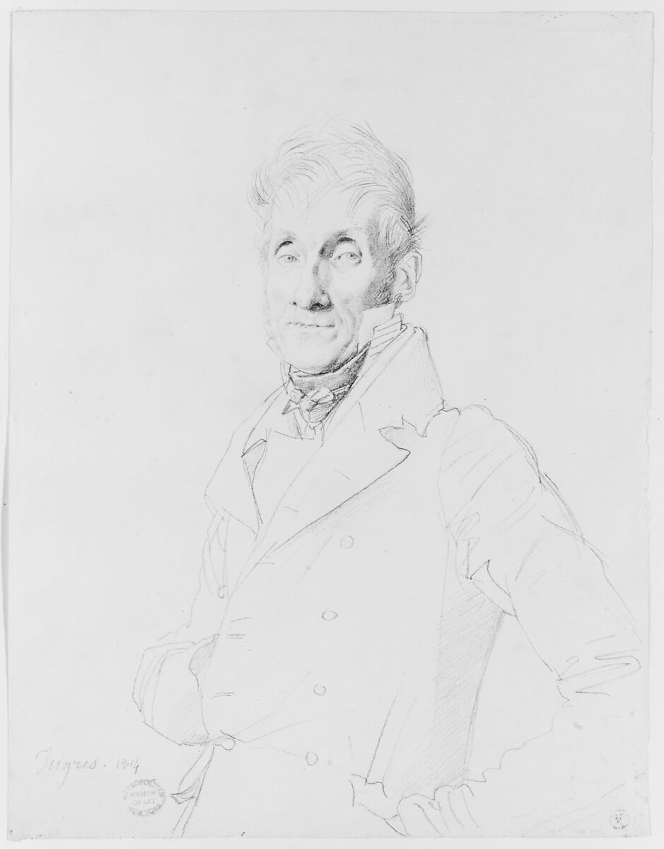 Portrait of a Man, Jean Auguste Dominique Ingres (19th century), Graphite