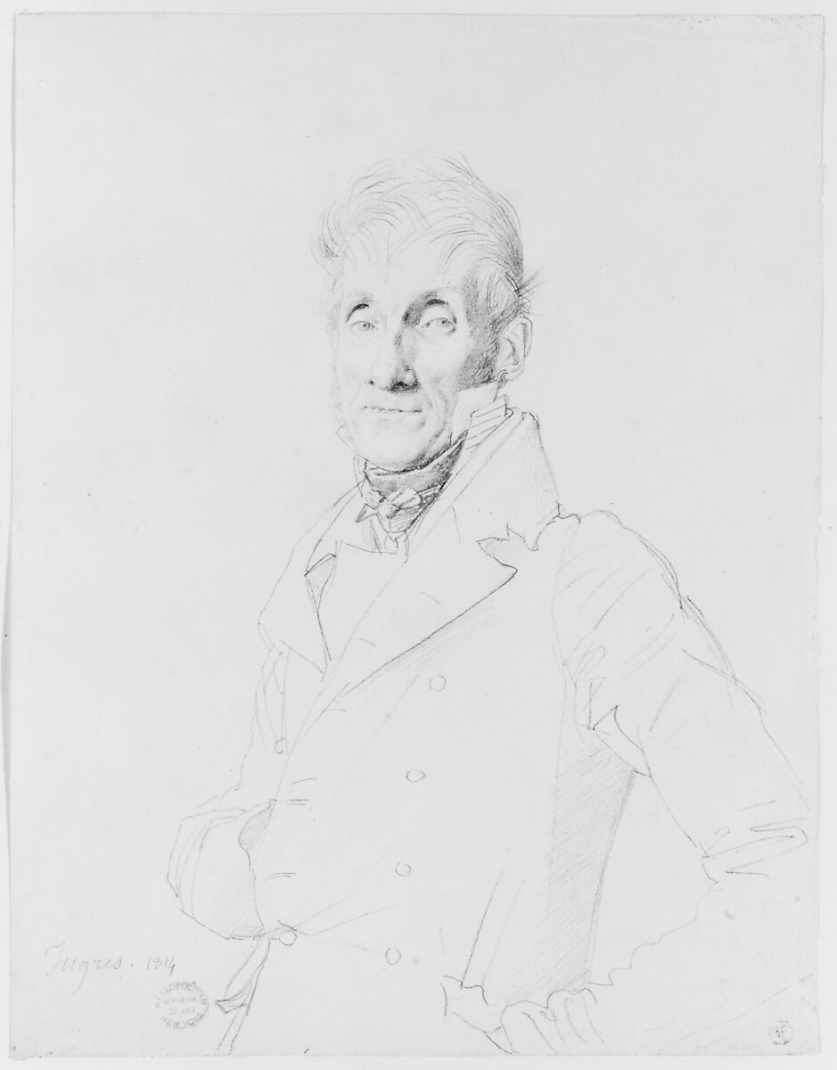 Portrait of a Man, Jean Auguste Dominique Ingres (19th century), Graphite