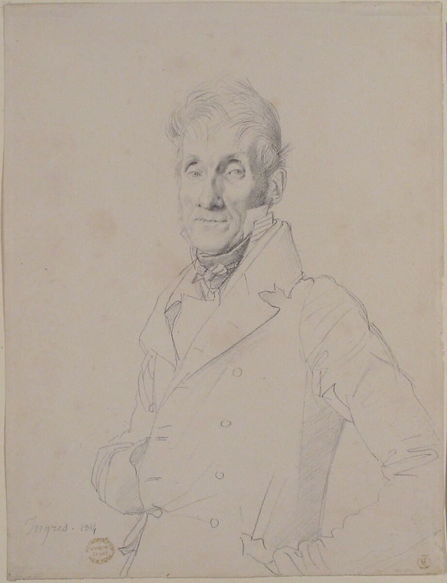 Portrait of a Man, Jean Auguste Dominique Ingres (19th century), Graphite