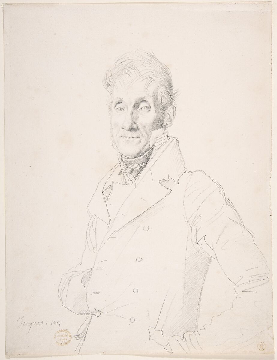 Portrait of a Man, Jean Auguste Dominique Ingres (French, Montauban 1780–1867 Paris), Graphite 