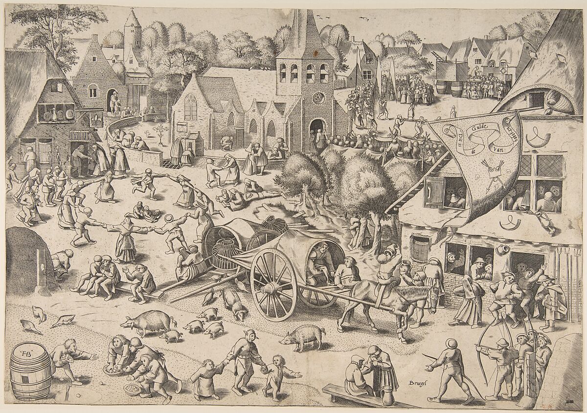 The Kermis at Hoboken, After Pieter Bruegel the Elder (Netherlandish, Breda (?) ca. 1525–1569 Brussels), Engraving; second state of four 