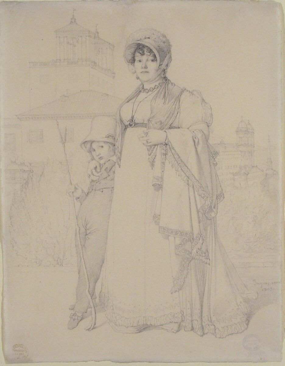 Madame Guillaume Guillon Lethière, née Marie-Joseph-Honorée Vanzenne, and her son Lucien Lethière, Jean Auguste Dominique Ingres (French, Montauban 1780–1867 Paris), Graphite