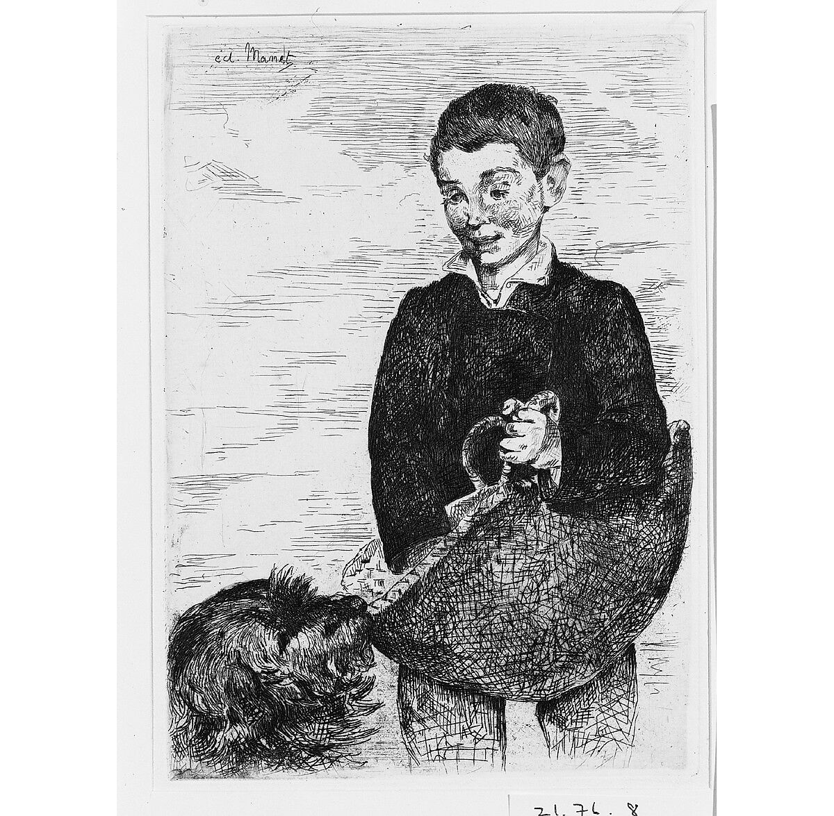 The Urchin, Edouard Manet (French, Paris 1832–1883 Paris), Etching, final state (II) in brown ink on laid white paper
