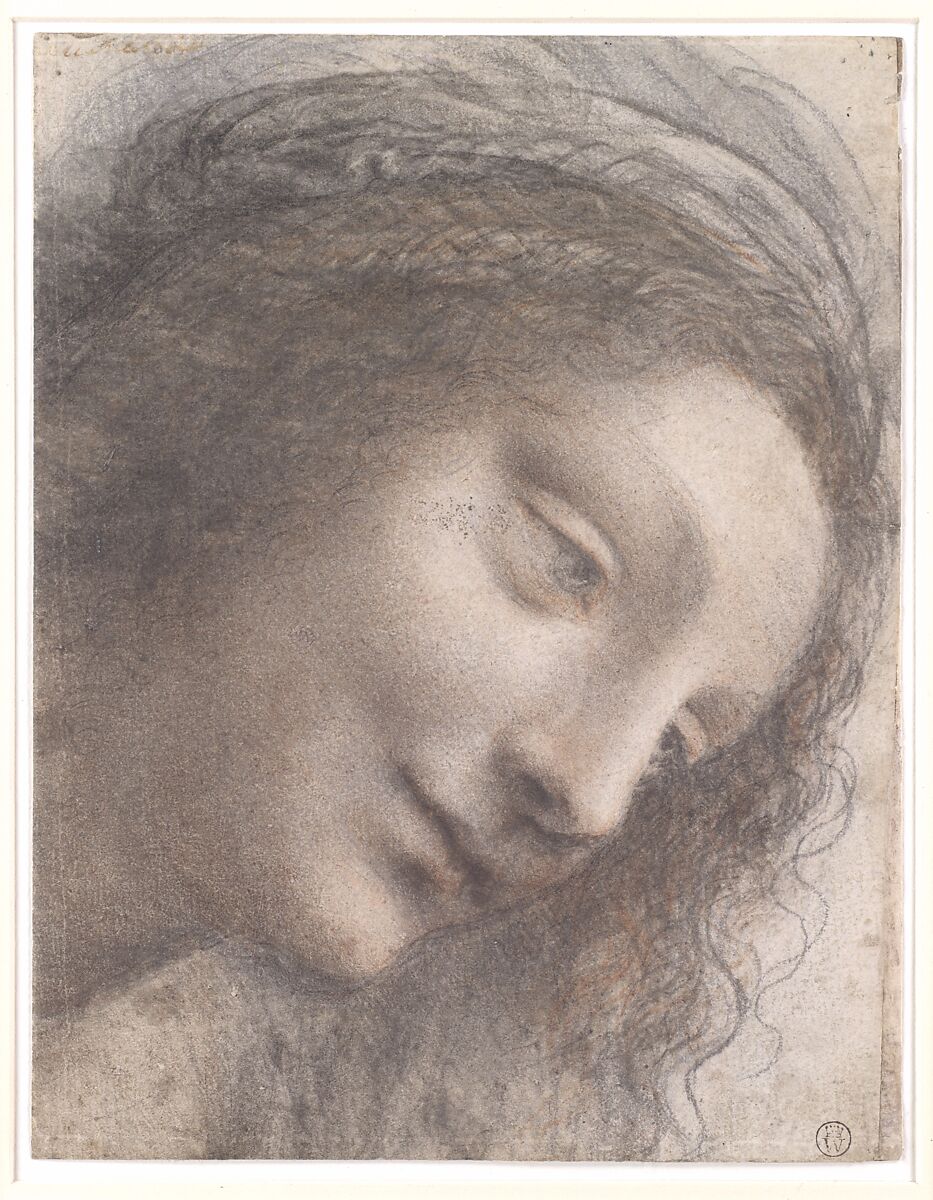 Leonardo da Vinci, The Head of the Virgin in Three-Quarter View Facing  Right