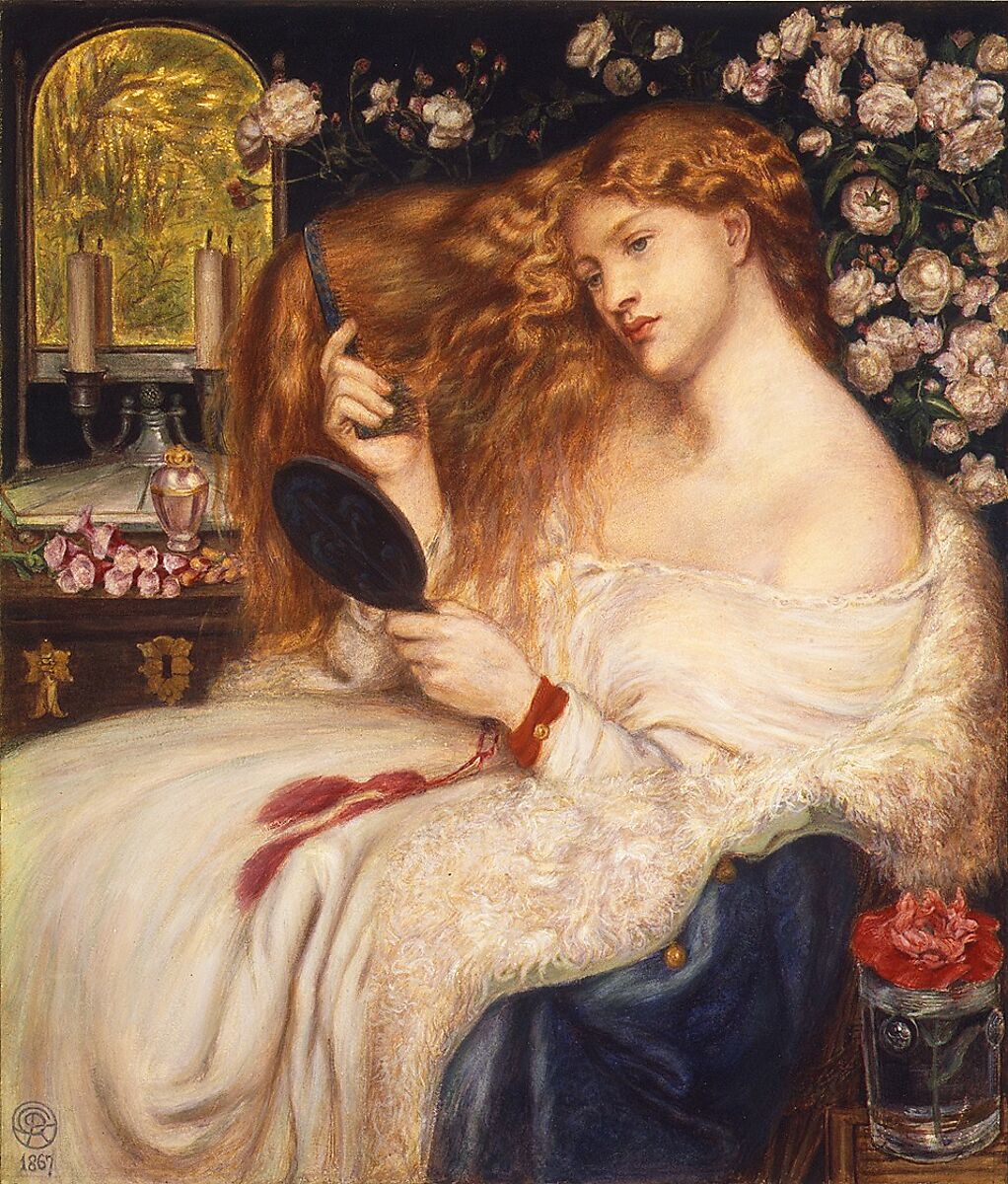 Lady Lilith, Dante Gabriel Rossetti (British, London 1828–1882 Birchington-on-Sea), Watercolor and gouache (bodycolor)